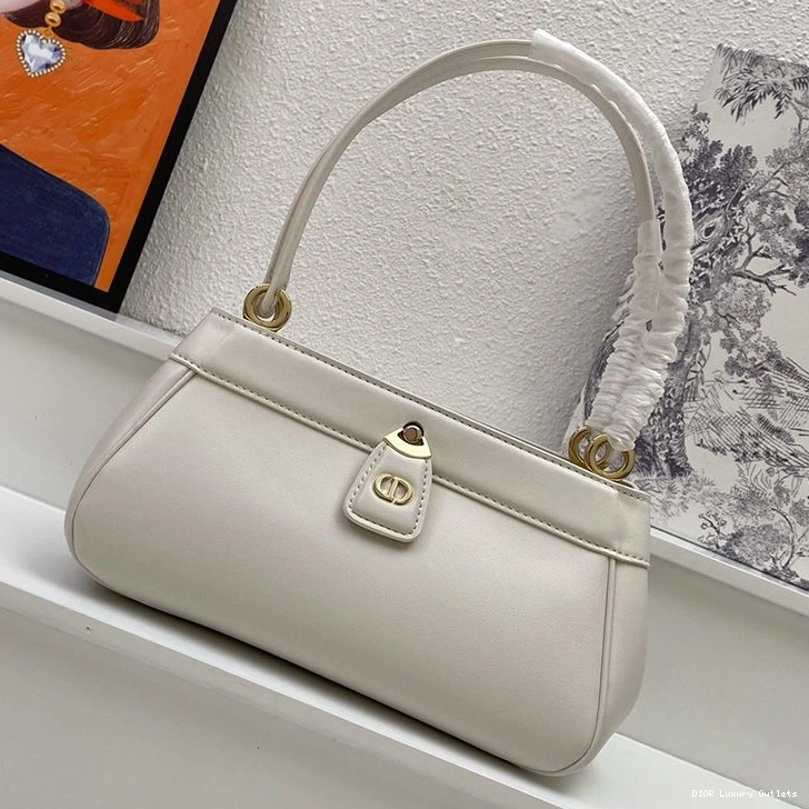 Box Key Bag White Calfskin Small Dior 0710 Luxury